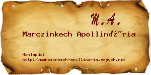 Marczinkech Apollinária névjegykártya